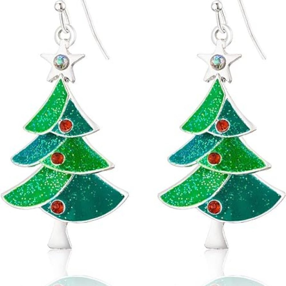 Christmas  Tree Crystal CZ Earrings